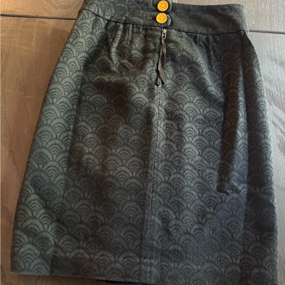Leifsdottir Black Patterned Pencil Skirt